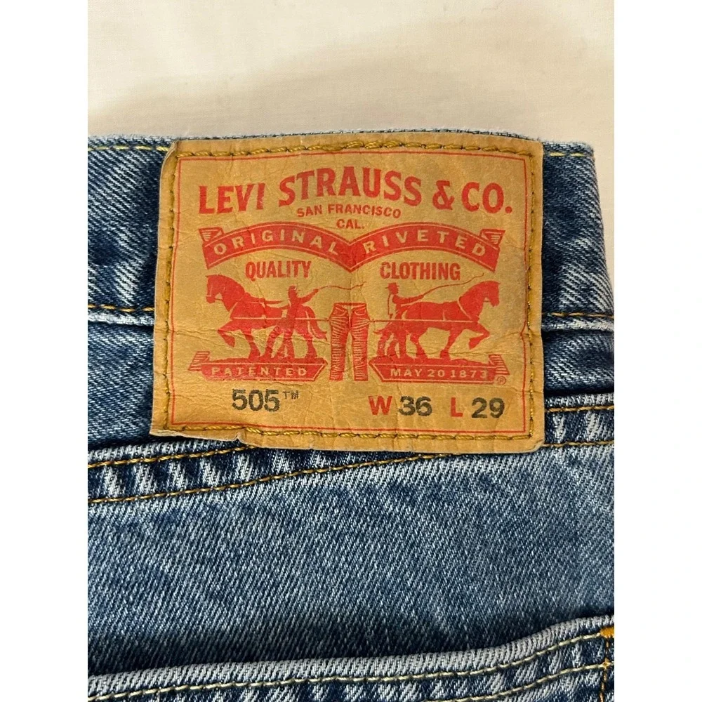 Levi's 505 Men's Jeans 36x29 Straight Leg Blue Denim Classic Fit USA